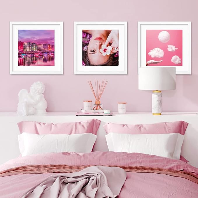 VNVNK 17x17 Frame White, Perfect for 17x17 Inch Picture without Mat or 13x13 Inch Picture with Mat, Home Wall Decor Picture Frame-1 PCS