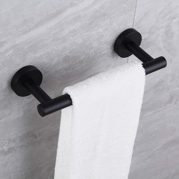 9-Inch Matte Black Hand Towel Bar SUS 304 Stainless Steel Towel Rack Holder for Bathroom Wall Mount