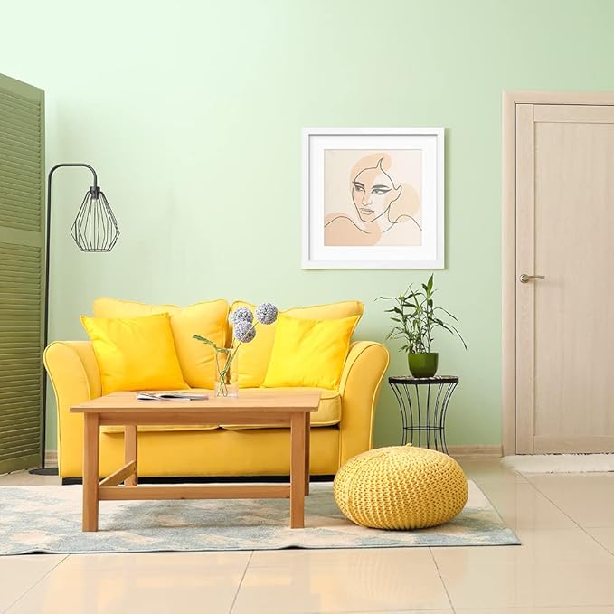 VNVNK 18x18 Frame White, Perfect for 18x18 Inch Picture without Mat or 14x14 Inch Picture with Mat, Home Wall Decor Picture Frame-1 PCS