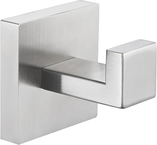 Angle Simple Bathroom Towel Hook Brushed Nickel, SUS304 Stainless Steel Hand Towel Rack, Square Coat Robe Hook, Wall Mount