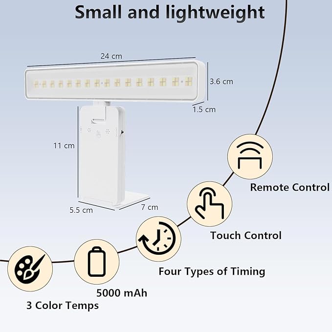 Picture Lights for Wall, 4500mAh Rechargeable Battery Painting Lights with 3 Color Temps,Remote Dimmable Timer Poster Light,Wall Decor Light for Art Display,Frame