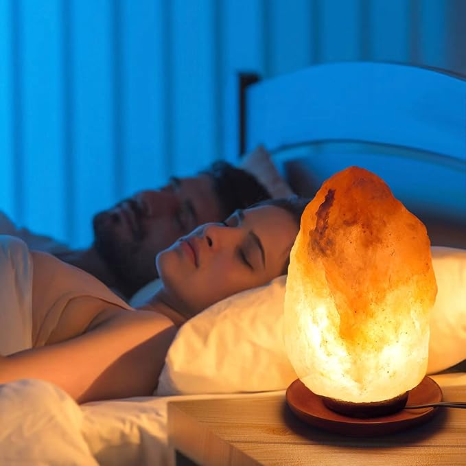 1 Pack Salt Lamp Cord Replacement with 1 Pack Wooden Tray and 8 Pack 15 Watts E12 Halogen Salt Lamp Bulbs