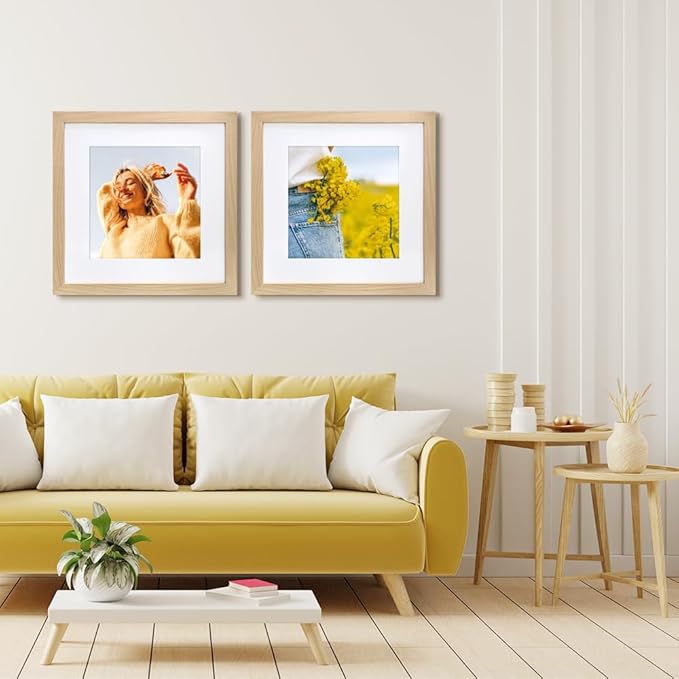 VNVNK 19x19 Frame Natural Wood Color, Perfect for 19x19 Inch Picture without Mat or 15x15 Inch Picture with Mat, Home Wall Decor Picture Frame-1 PCS