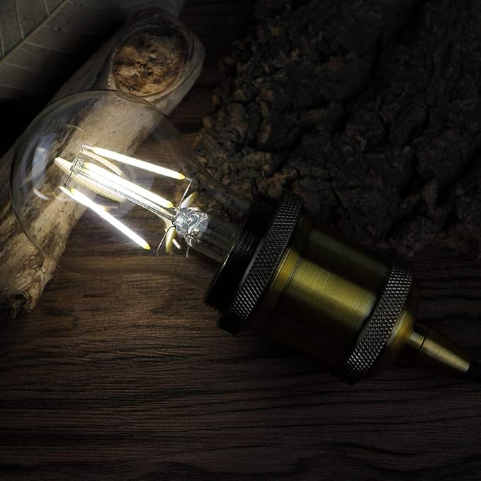 Dimmable 6W Vintage LED Edison Bulb 4000K Daylight White A19 /A60 LED Light Bulbs 600LM Led Filament Bulb 60W Equivalent E26 Medium Base Clear Glass , 6 Pack