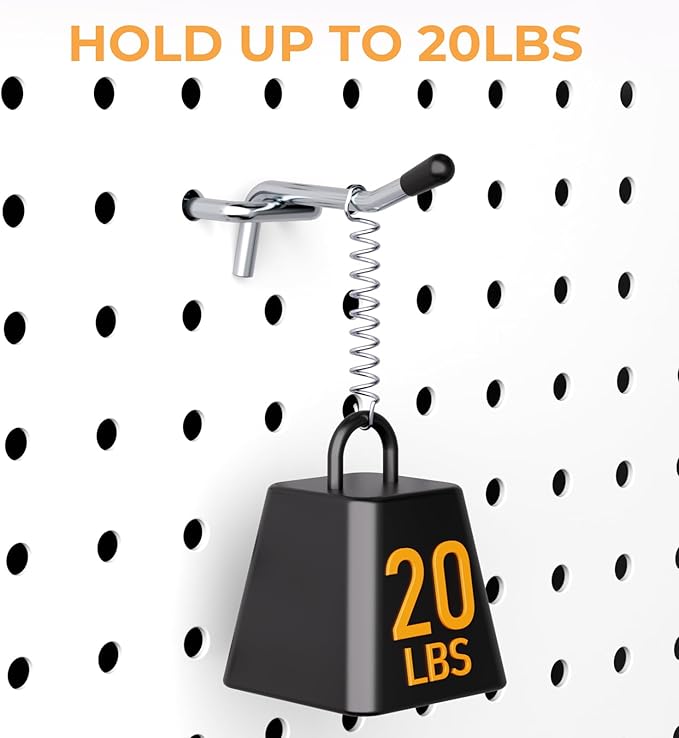 INCLY 50 Pack 2 Inch Pegboard Hooks, 1/4" Heavy Duty Peg Board Hooks Accessories with Rubber Tipped, Peg Board Tool Hangers Fit 1/4" Pegboard for Hanging Tools Garage, Craft Room, Kitchen, Store