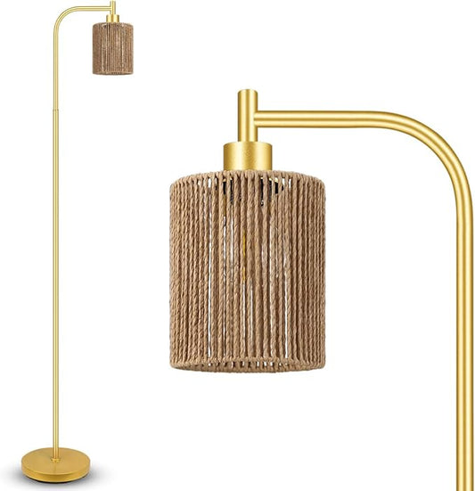 BoostArea Industrial Floor Lamp, Standing Lamp with Lampshade, 6W LED Bulb Included, Modern Floor Lamp with Foot Switch, Bright LED Lamp for Living Room and Bedroom, Office