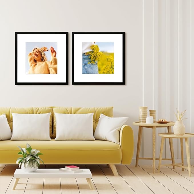 VNVNK 22x22 Frame Black, Perfect for 22x22 Inch Picture without Mat or 18x18 Inch Picture with Mat, Home Wall Decor Picture Frame-1 PCS