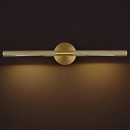 Hard-wired Knurled Picture Light, 30in Brass Picture Light for Wall, Dimmable Gold Art Lights, Rotatable 360° Sconce for Pictures Frame, Painting Wall Lights, Bathroom Wall Sconce, E12 Bulbs Included