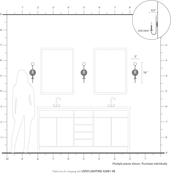 Livex Lighting 42681-02 1 Light Polished Brass Wall Sconce