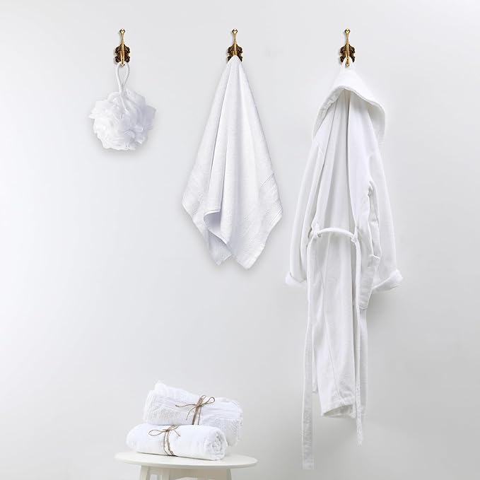 Zonon Vintage Coat Hooks Antique Wall Hooks Towel Hook for Hanging Purse Hat Keys Clothes Curtain Unique Heavy Duty Bathroom Hook for Wall (4 Pcs,Brass)