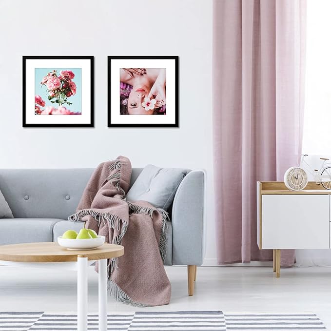 VNVNK 19x19 Frame Black, Perfect for 19x19 Inch Picture without Mat or 15x15 Inch Picture with Mat, Home Wall Decor Picture Frame-1 PCS