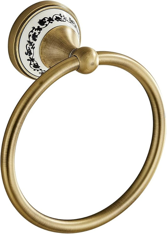 Antique Towel Ring Zinc Alloy Bathroom Kitchen Hand Ring Wall Mounted Bathroom Kitchen Towel Rack Heavy Duty Towel Hanger for Bath YIGUANXIN