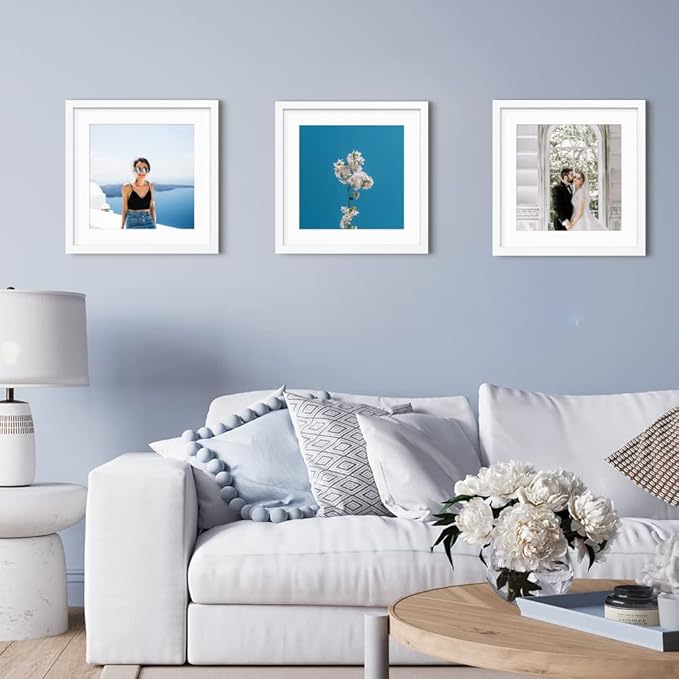 VNVNK 15x15 Frame White, Perfect for 15x15 Inch Picture without Mat or 11x11 Inch Picture with Mat, Home Wall Decor Picture Frame-1 PCS