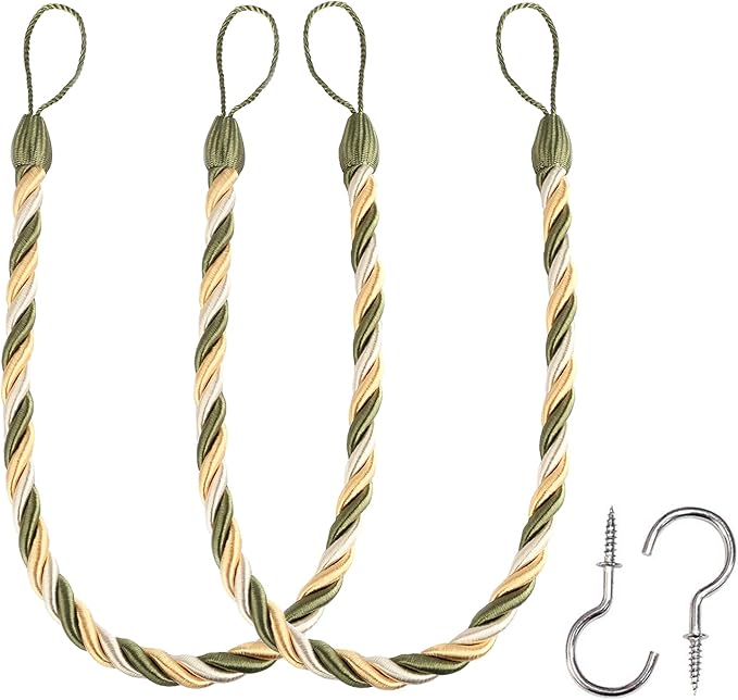 BEL AVENIR Curtain Tiebacks Ropes Tie-Backs, Handmade Curtain Holdbacks…