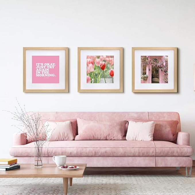 VNVNK 15x15 Frame Natural Wood Color, Perfect for 15x15 Inch Picture without Mat or 11x11 Inch Picture with Mat, Home Wall Decor Picture Frame-1 PCS