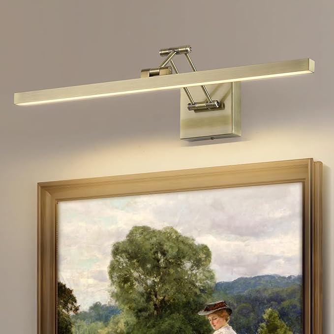 Antique Bronze Picture Lights for Wall Hardwired LED Picture Frame Light Dimmable Painting Lights for Wall Portrait Artwork 23.62 inch 14W Warm White
