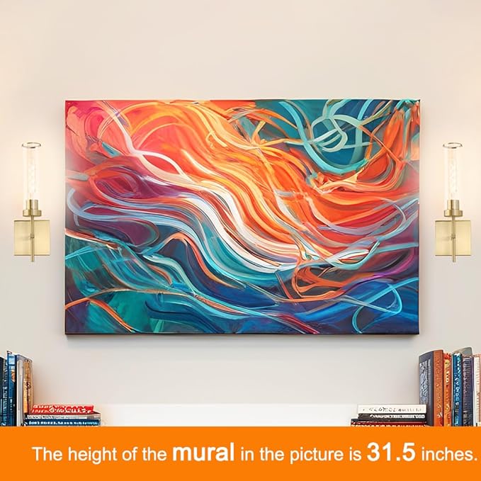 Gold Battery Operated Wall Sconce Set of 2, USB Rechargeable Wall Light with Remote Control, Brass Wireless Vanity Light Fixture with Bulbs(DC 5V), Glass Dimmable Sconce for Living Room Mirror Bedroom