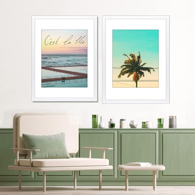 VNVNK 17x22 Frame White, Perfect for 17x22 Inch Picture without Mat or 12x18 Inch Picture with Mat, Home Wall Decor Picture Frame-1 PCS