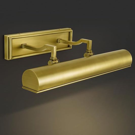 18in Brass Picture Lights Hardwired, 3-Light Gold Modern Picture Light for Wall, Rotatable Art Light Over Picture Frame for Living Room, Bookcase, Artwork, Poster (Includes Bulbs)