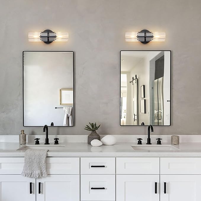 Crystal Wall Sconces Set of Two, 13" Modern Brass Sconces Lighting with K9 Crystal Lampshade,Indoor Wall Sconce Bedroom Wall Light Fixtures for Living Room Bathroom Hallway Stairs Entryway