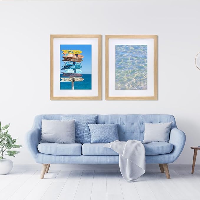 VNVNK 16x24 Frame Natural Wood Color, Perfect for 16x24 Inch Picture without Mat or 14x20 Inch Picture with Mat, Home Wall Decor Picture Frame-1 PCS