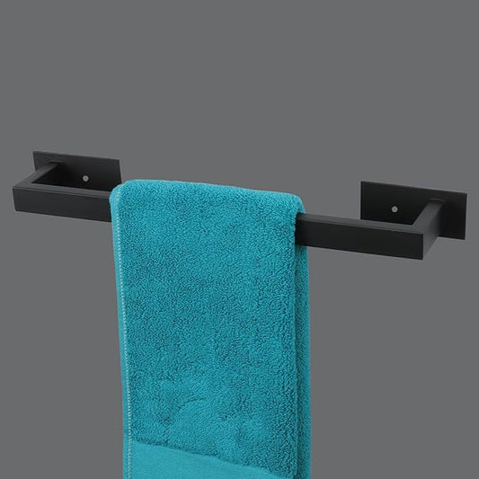 Bathroom Towel Bar Self Adhesive, No Drilling Towel Rack Easy to Install, Hand Towel Holder Made of Premium Stainless Steel Sticky on Hand Towel Hanger for Kitchen, Toilet.(16IN, Black)