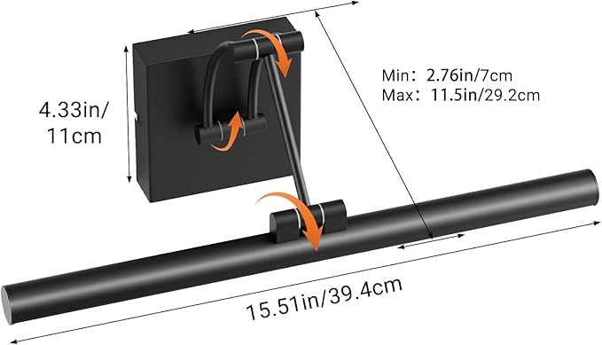 Tipace Black Hardwired Picture Lights for Paintings - 15.7 inch 3CCT Dimmable Modern Gallery Light with Remote Control Led Wall Art Lighting Display Artwork