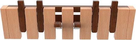 Wall Mounted Piano Key Hanger | Flip Style Hook | Entrance Wall Art Hook, Made of Oak Wood (3 Times Painted, 4 Times Polished) (Walnut-Beech, 6Hooks)