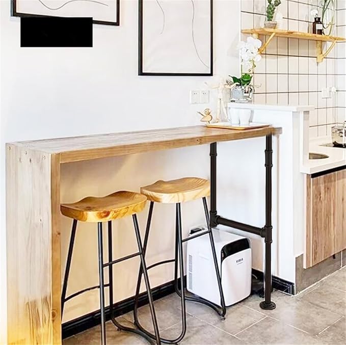 Industrial Pipe Counter Bar Height Table Leg,Metal Table Legs,Iron Base Legs Coffee Tables, Desks, Nightstand,2Pcs, 38" H × 14" W(Black)