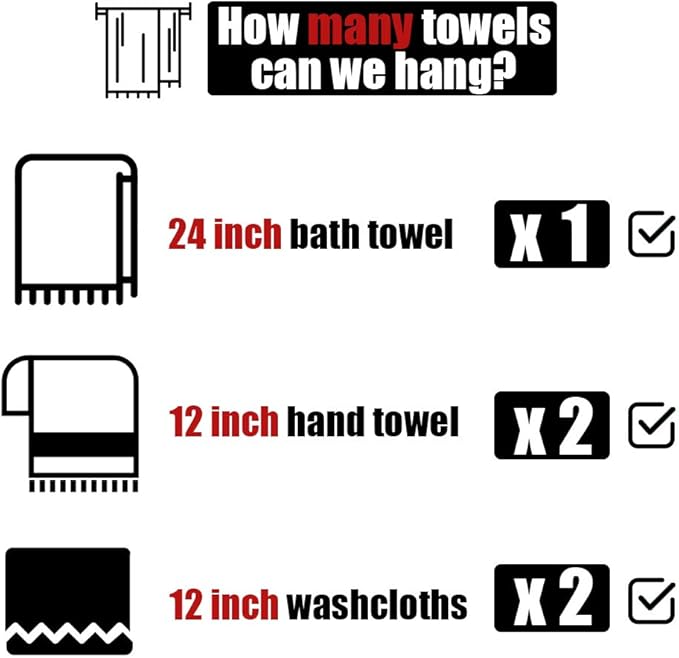 JQK Bath Towel Bar, 27 Inch Brushed Light Gold Towel Rack Bathroom, 304 Stainless Steel Thicken 0.8mm Towel Holder Wall Mount, Useable Length 24 Inch, TB110L24-BG