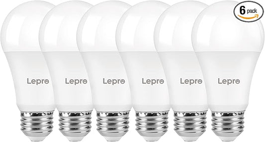 Lepro Dimmable LED Light Bulbs 100 Watt Equivalent, 14W 1500LM Soft Warm White 2700K, A19 E26 Standard Medium Base, UL FCC Listed, 15000 Hour Lifetime, 6 Packs