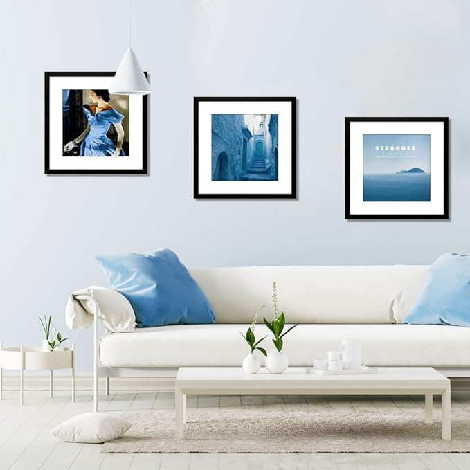 VNVNK 18x18 Frame Black, Perfect for 18x18 Inch Picture without Mat or 14x14 Inch Picture with Mat, Home Wall Decor Picture Frame-1 PCS