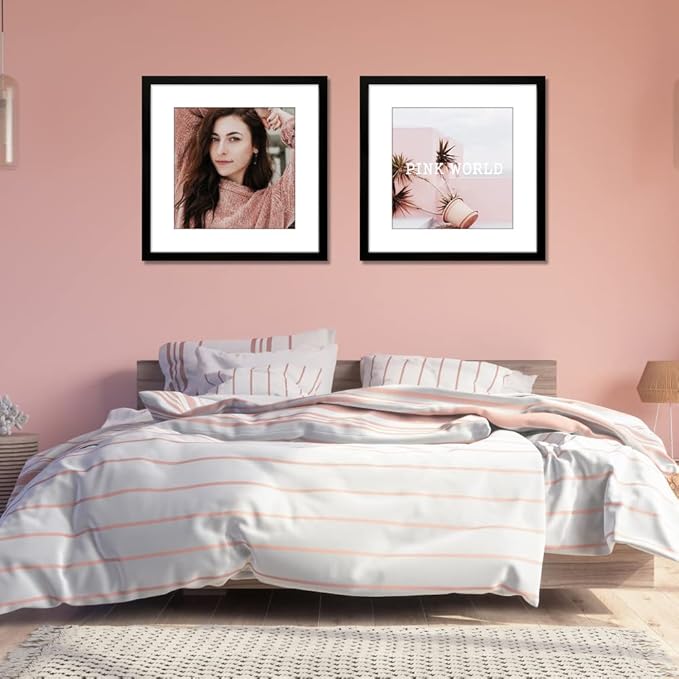 VNVNK 24x24 Frame Black, Perfect for 24x24 Inch Picture without Mat or 20x20 Inch Picture with Mat, Home Wall Decor Picture Frame-1 PCS