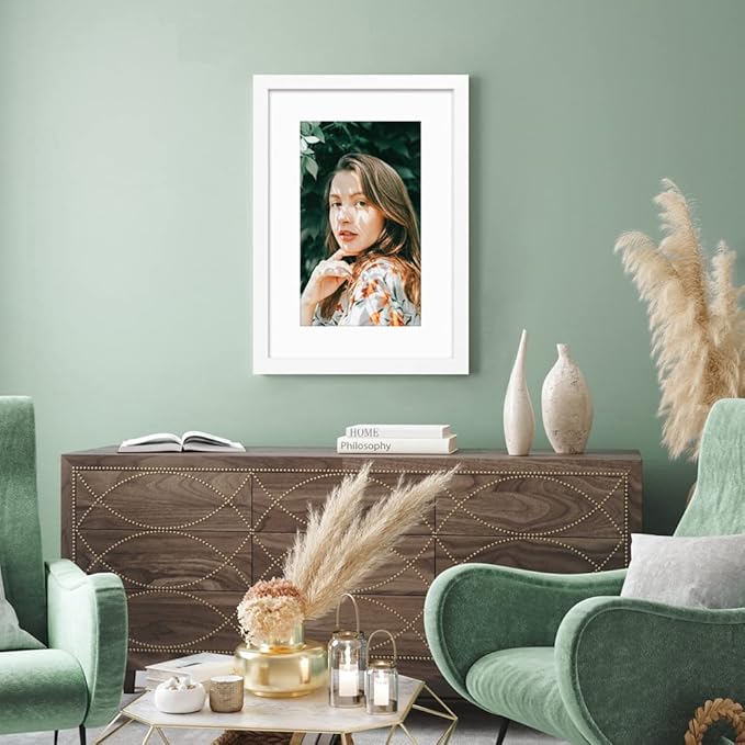 VNVNK 22x28 Frame White, Perfect for 22x28 Inch Picture without Mat or 18x24 Inch Picture with Mat, Home Wall Decor Picture Frame-1 PCS