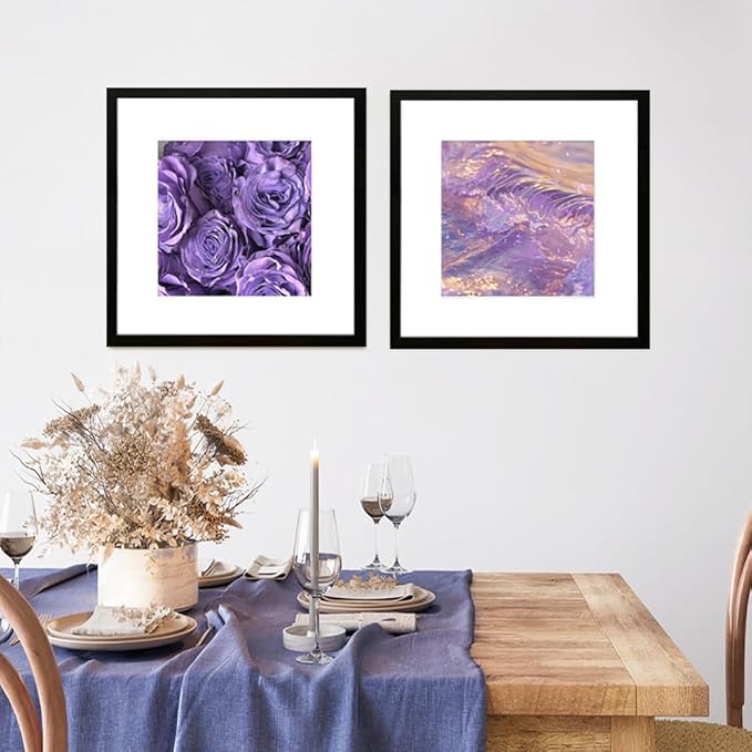 VNVNK 22x22 Frame Black, Perfect for 22x22 Inch Picture without Mat or 18x18 Inch Picture with Mat, Home Wall Decor Picture Frame-1 PCS