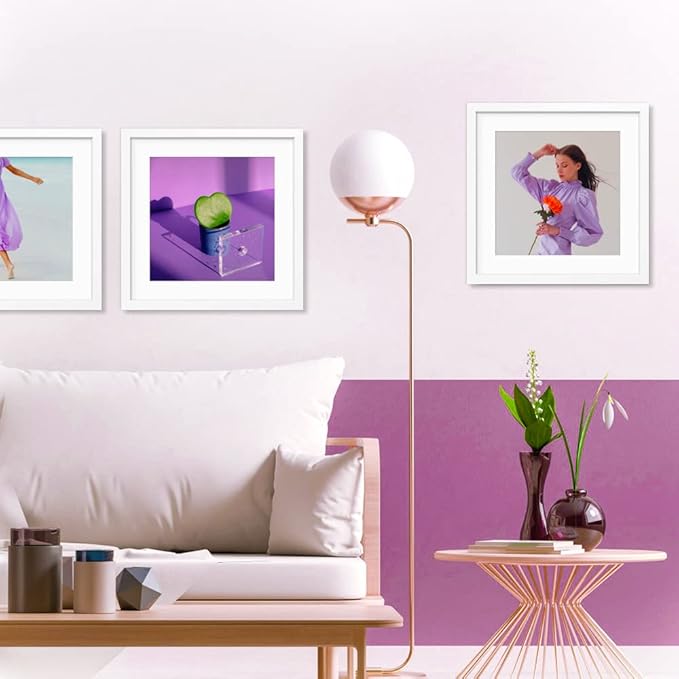 VNVNK 15x15 Frame White, Perfect for 15x15 Inch Picture without Mat or 11x11 Inch Picture with Mat, Home Wall Decor Picture Frame-1 PCS