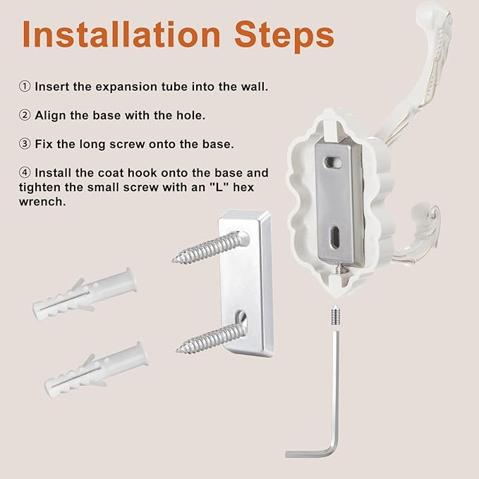 Zonon Vintage Coat Hooks Antique Wall Hooks Towel Hook for Hanging Purse Hat Keys Clothes Curtain Unique Heavy Duty Bathroom Hook for Wall(2 Pcs,White)