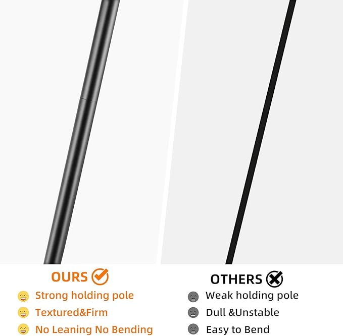 Industrial Floor Lamp with Hanging Glass Shade Black Farmhouse Indoor Pole Light with Edison E26 Base Vintage Rustic Standing Tall Lighting for Living Room Bedroom Office(ST64 Bulb Included)