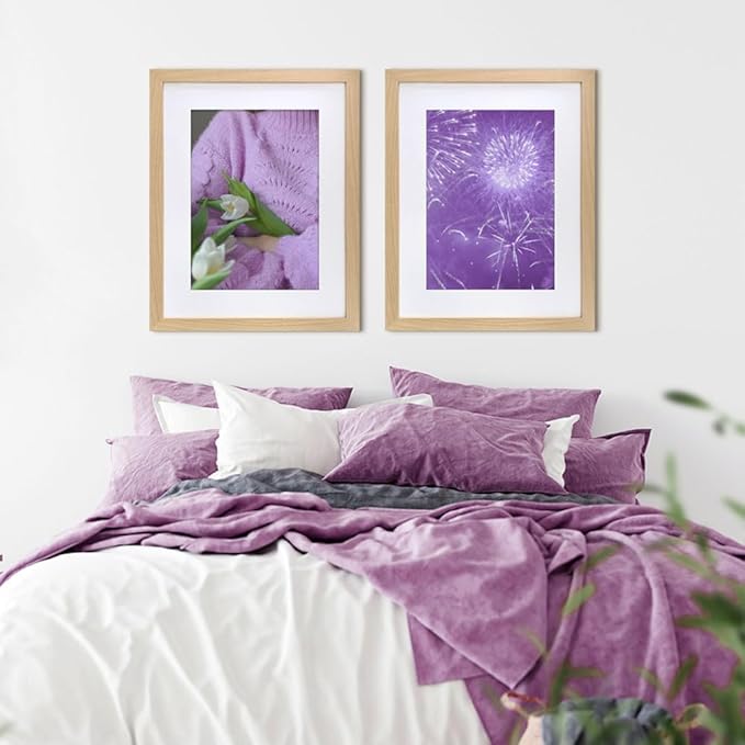 VNVNK 16x24 Frame Natural Wood Color, Perfect for 16x24 Inch Picture without Mat or 14x20 Inch Picture with Mat, Home Wall Decor Picture Frame-1 PCS