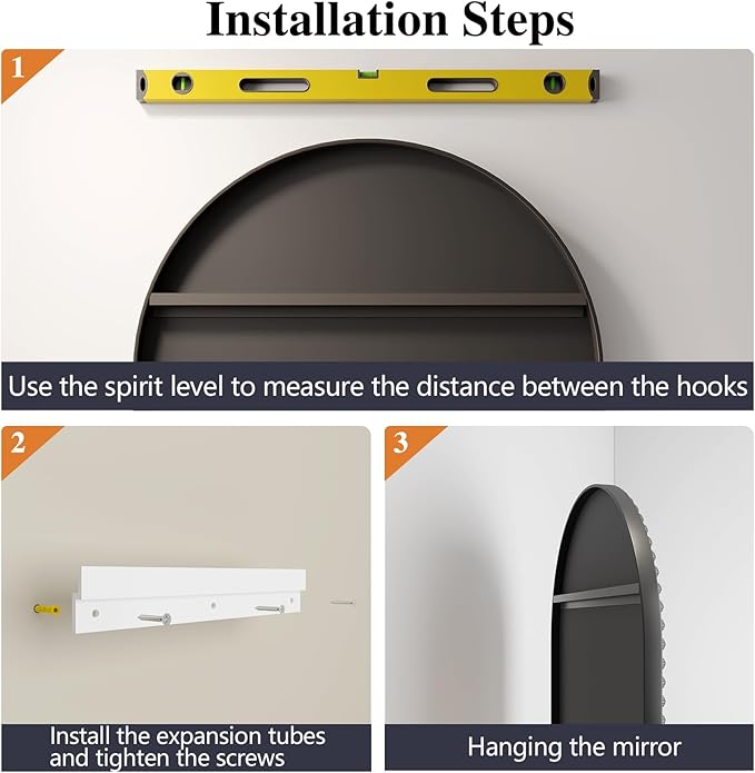 Arched Mirror for Wall, 24"x32" Black Arch Bathroom Vanity Mirror, Metal Floral Frame Decorative Arch Wall Mirror, Matte Black Arched Mirror for Washroom, Bedroom, Entryway, Living Room