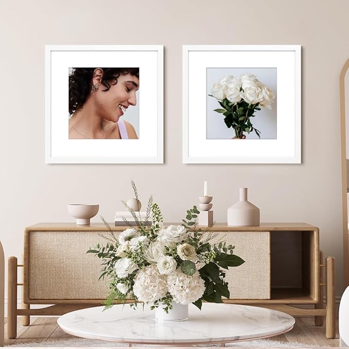 VNVNK 22x22 Frame White, Perfect for 22x22 Inch Picture without Mat or 18x18 Inch Picture with Mat, Home Wall Decor Picture Frame-1 PCS