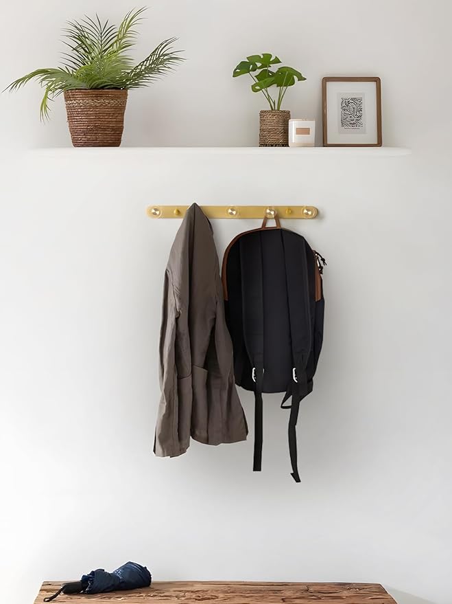 1 Pack Crystal Coat Rack Wall Mounted Gold Towel Hooks for Bathrooms Wall Hooks for Hanging Robe Coat Hooks Kitchen Decorative Heavy Duty Zinc Alloy