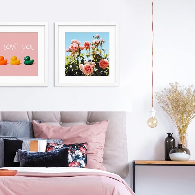 VNVNK 21x21 Frame White, Perfect for 21x21 Inch Picture without Mat or 17x17 Inch Picture with Mat, Home Wall Decor Picture Frame-1 PCS