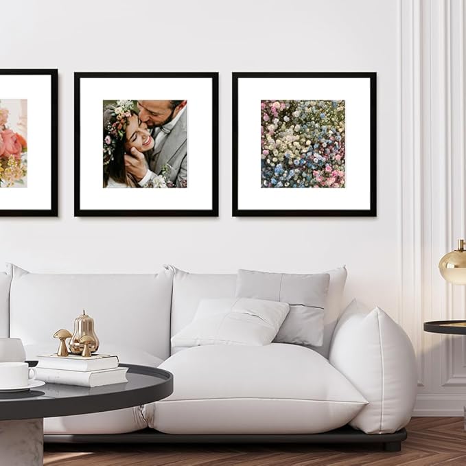 VNVNK 21x21 Frame Black, Perfect for 21x21 Inch Picture without Mat or 17x17 Inch Picture with Mat, Home Wall Decor Picture Frame-1 PCS