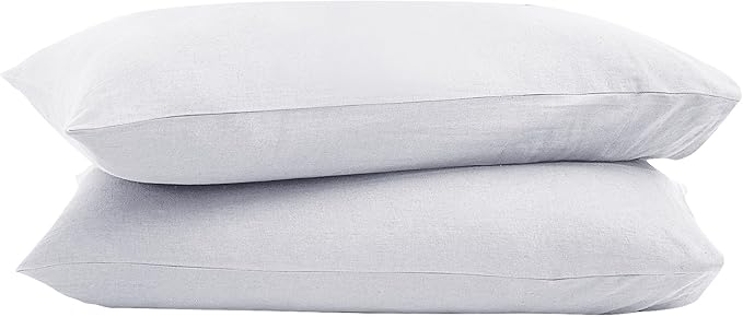 100% French Linen Pillowcase Set of 2, Breathable Envelope Closure Soft Linen Pillow Cover,Soft Luxury Hotel & Home Use, Gift