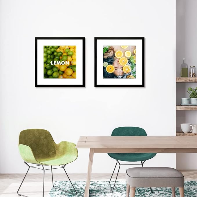 VNVNK 18x18 Frame Black, Perfect for 18x18 Inch Picture without Mat or 14x14 Inch Picture with Mat, Home Wall Decor Picture Frame-1 PCS