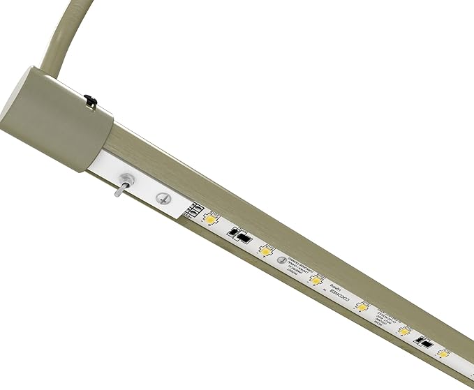 Cocoweb 16 Inch Tru-Slim Antique Brass Picture Light - LED, 2700K, Adjustable Arm, Plug-in, Toggle Switch, Sleek and Compact Design