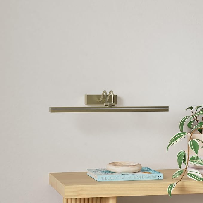 FUNCHDAY Picture Light, Wireless Rechargeable Gallery Lights with Remote, 280LM 48 LED Dimmable Painting Lighting, 16in Battery Operated Art Lights for Paintings,Wall Artwork (Antique Brass)