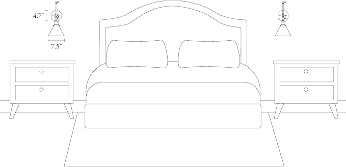 LALUZ Wall Sconces, Modern Swing Arm Plug in or Hardwired Sconces Wall Lighting Lamp with Polished Brass Finish, Wall Sconce Light Lights Indoor for Bedroom, Living Room, Study