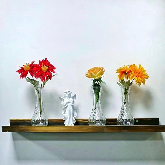 Glass Bud Vases in Bulk Set of 16, Small Glass Vases for Flowers， Mini Clear Bud Vases for Centerpieces Vintage Vases for Wedding Home Table Decorations